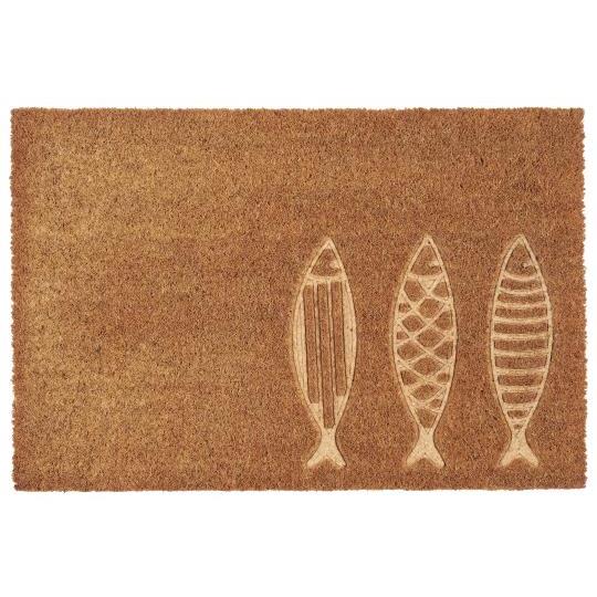 Doormat 3 embossed fish - WowCornwall