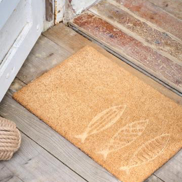 Doormat 3 embossed fish - WowCornwall
