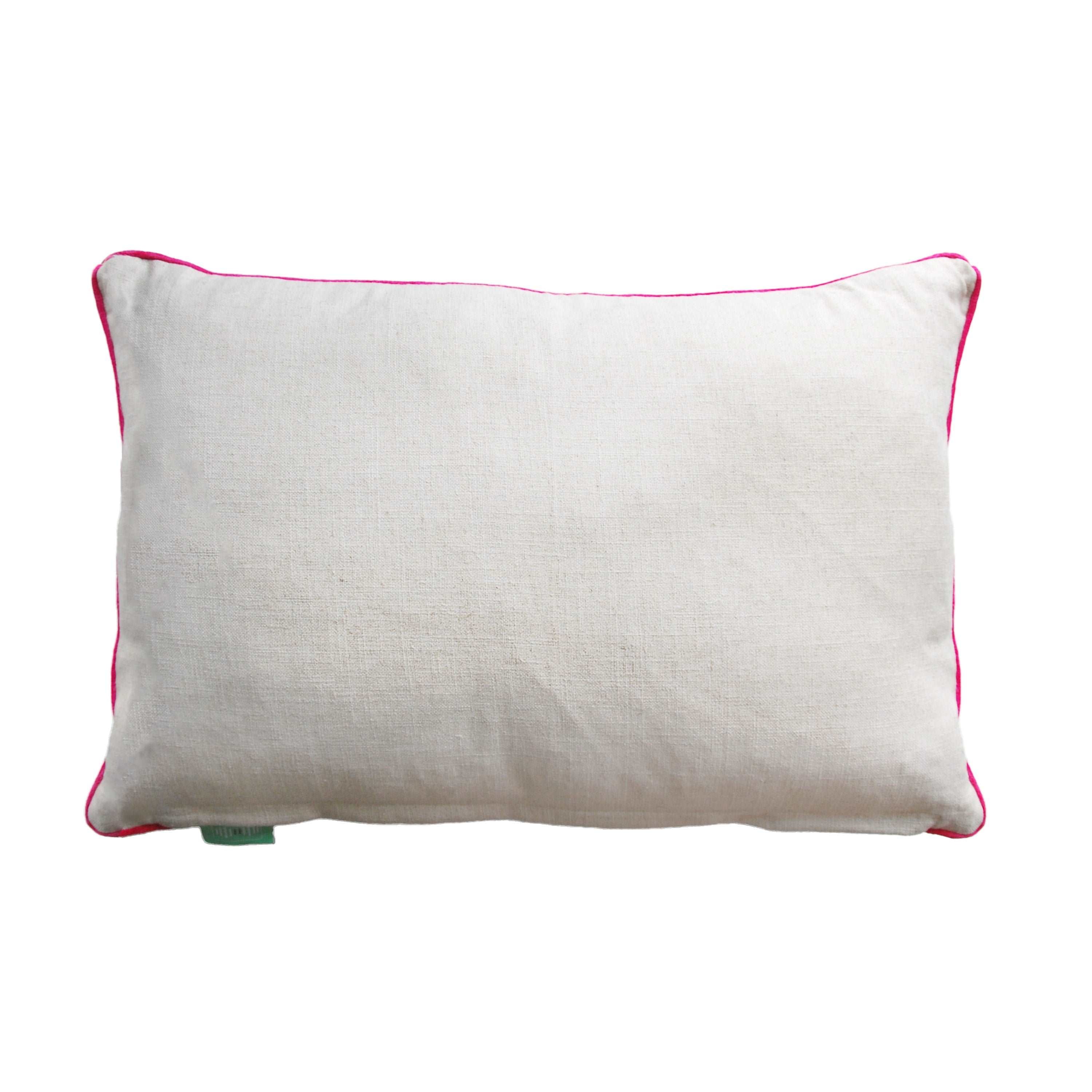 Arbour Linen Embroidered Floral Cushion - WowCornwall