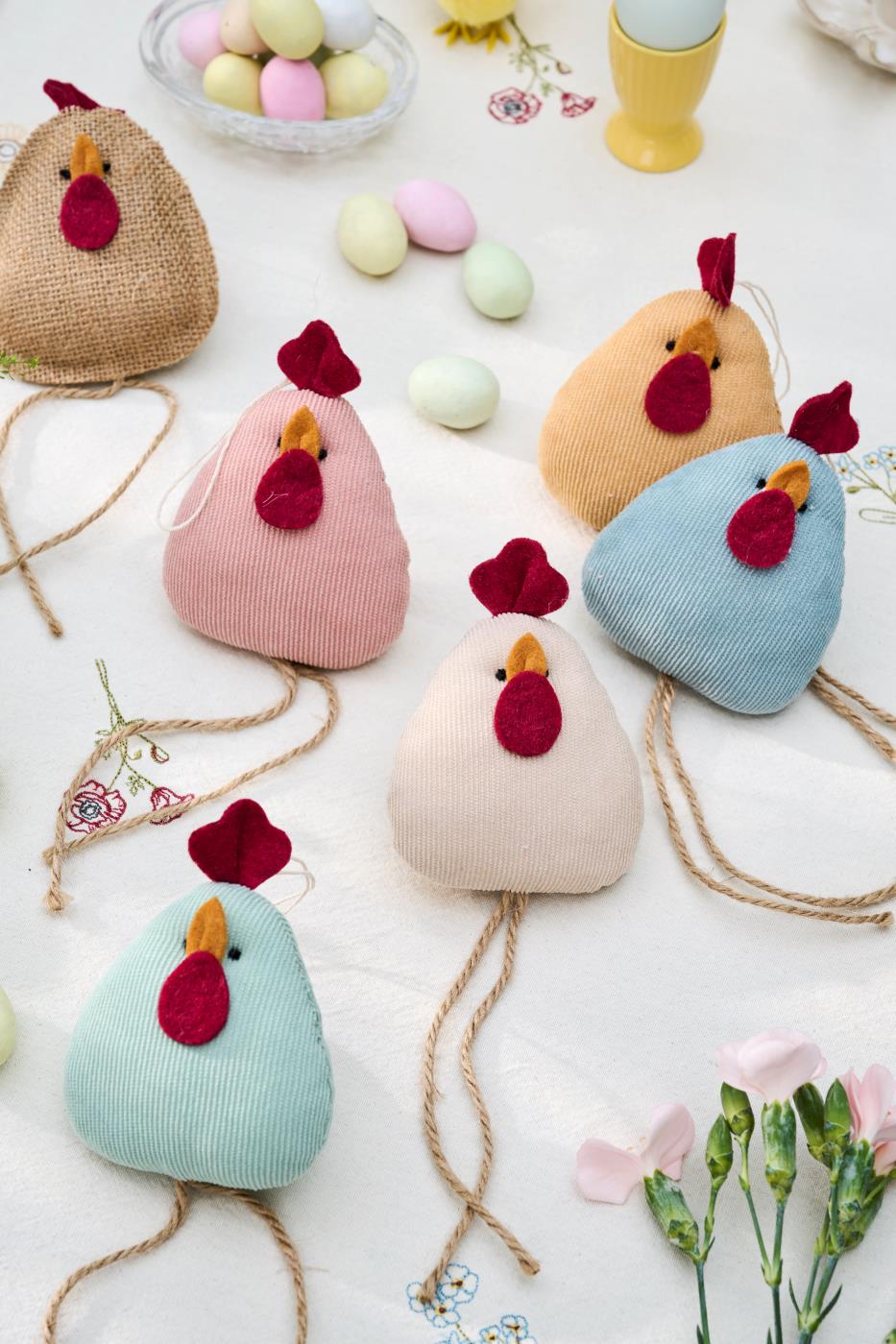 Easter hen with long legs, six colours - WowCornwall