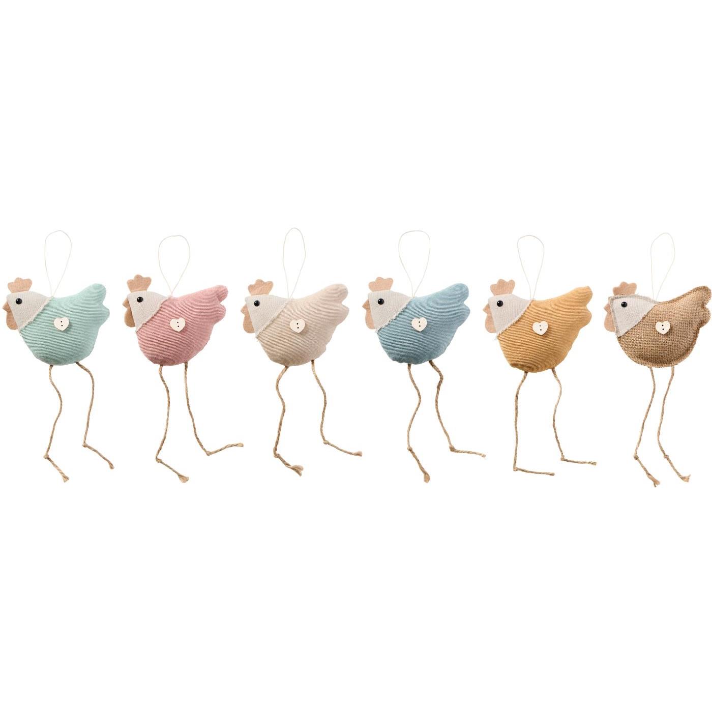 Easter hen, long legs and heart on the side, six colours - WowCornwall