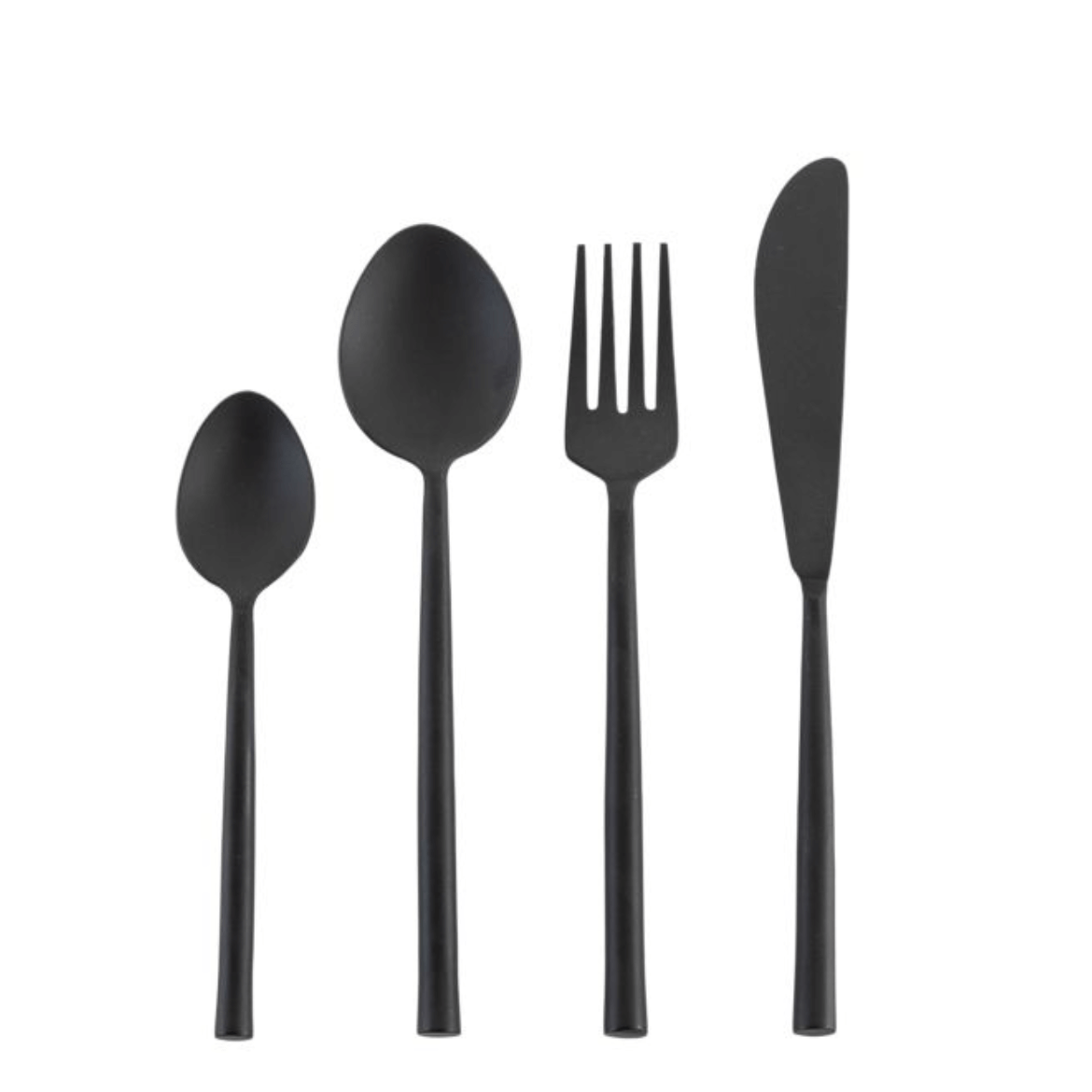 Elin Cutlery Set x16 Matt Black - WowCornwall