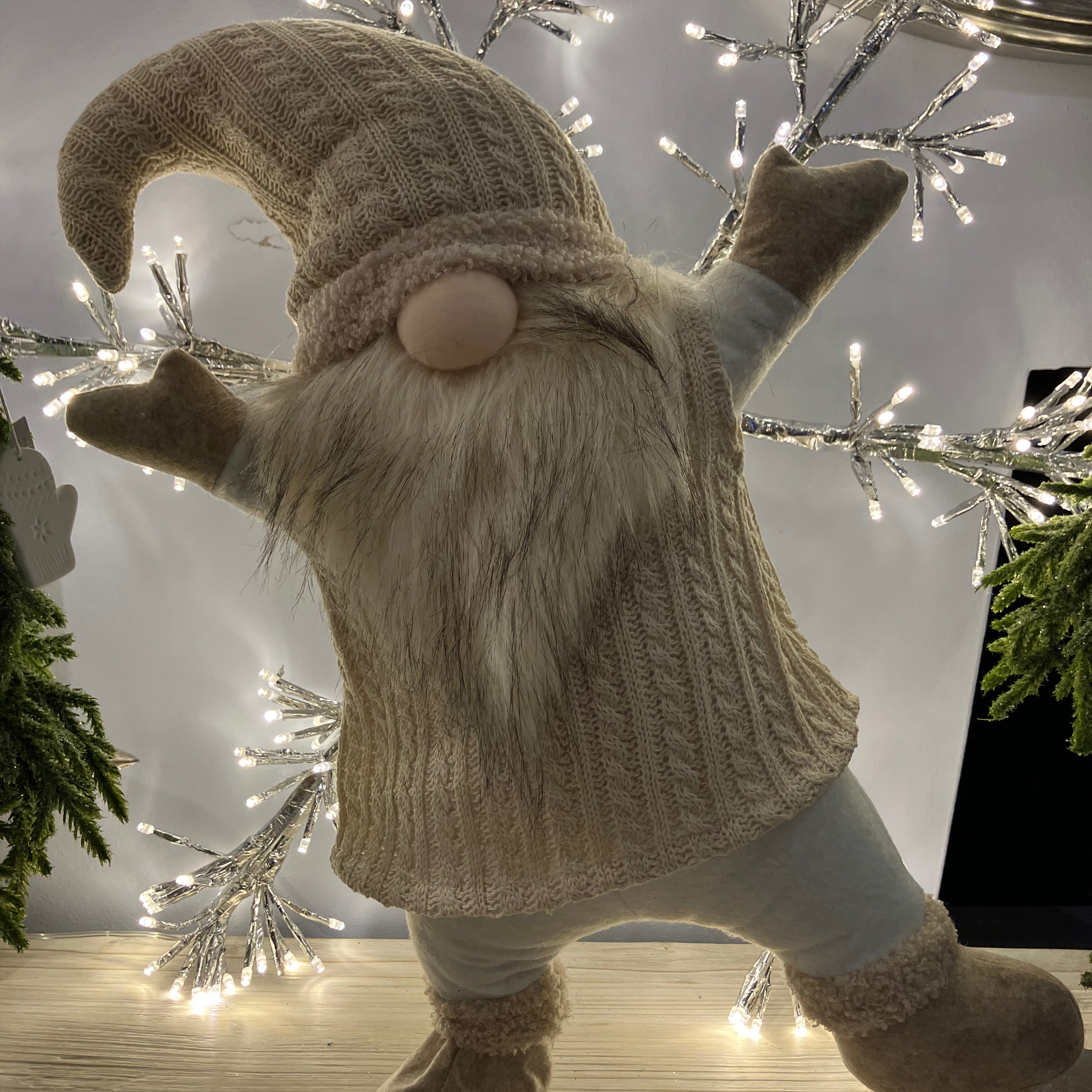 Natural/Grey Elton Dancing Gnome Decoration - WowCornwall