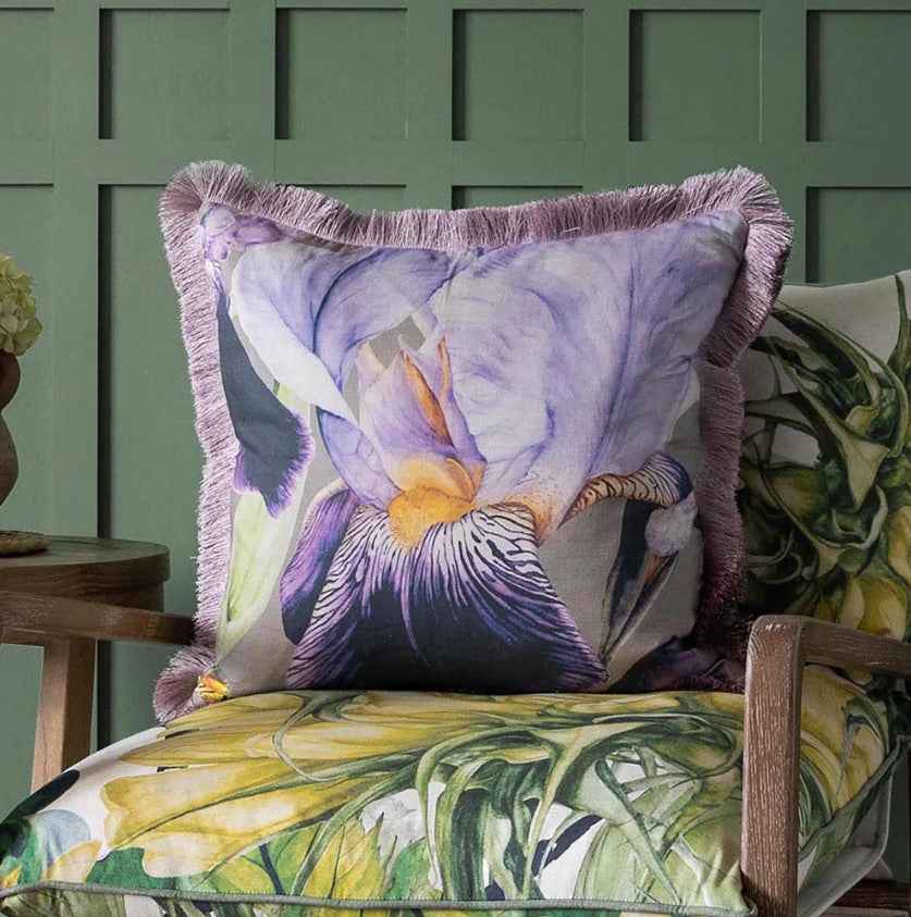 Marie Burke Elva Cushion in Damson