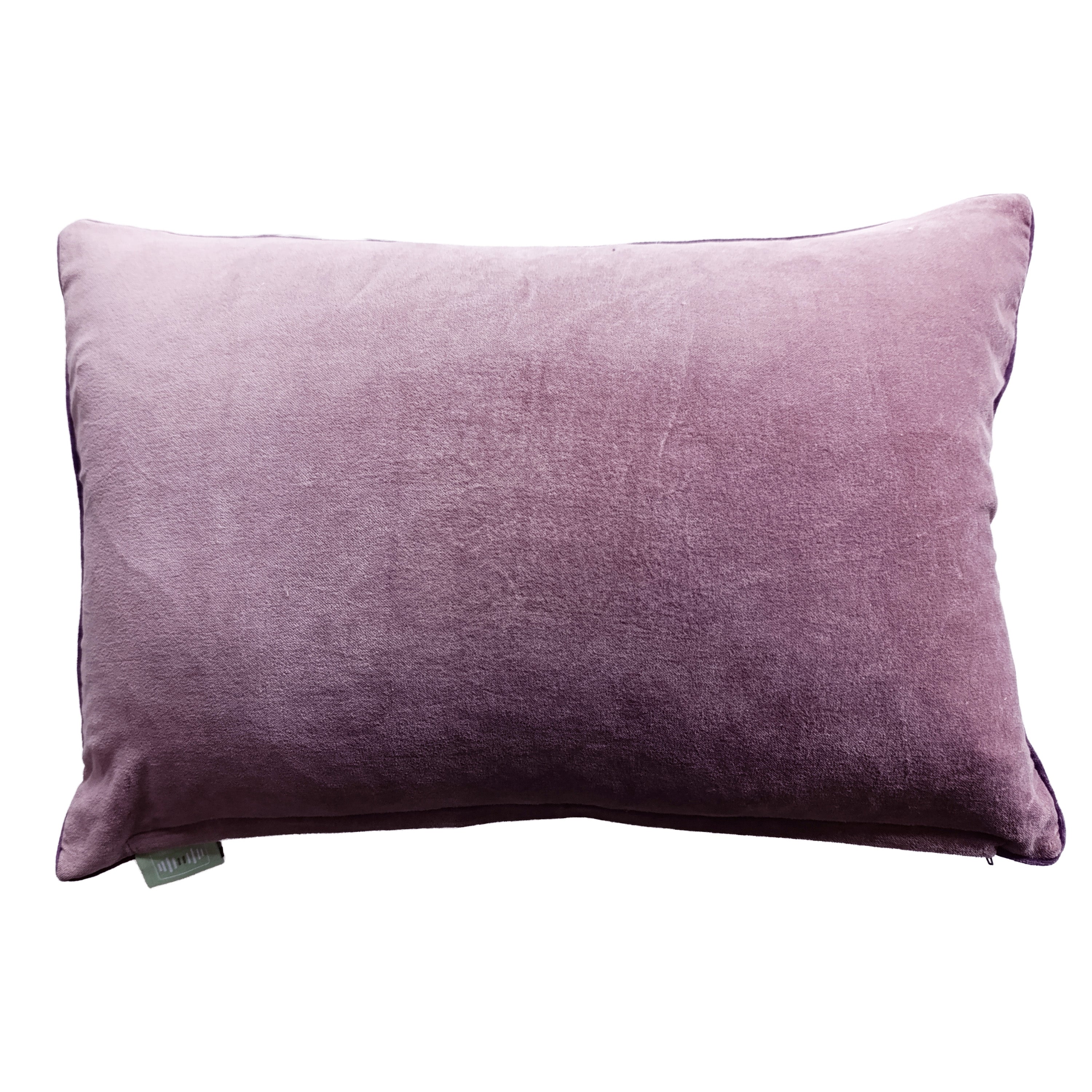 Arbour Velvet Embroidered Cushion Heather - WowCornwall