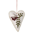 Felt Heart With Bead Berries Decoration by Shoeless Joe - WowCornwall