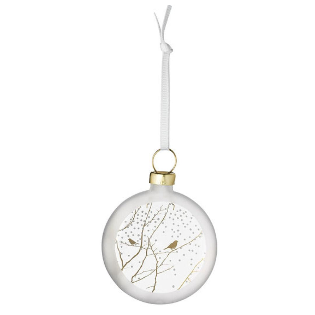 Frosted Glass Baubles set of 4 Winter Landscapes by Rader - WowCornwall