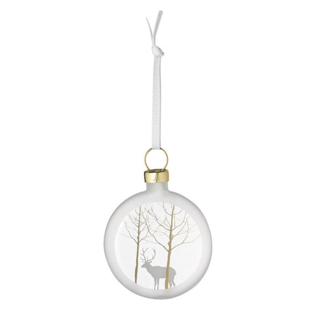 Frosted Glass Baubles set of 4 Winter Landscapes by Rader - WowCornwall