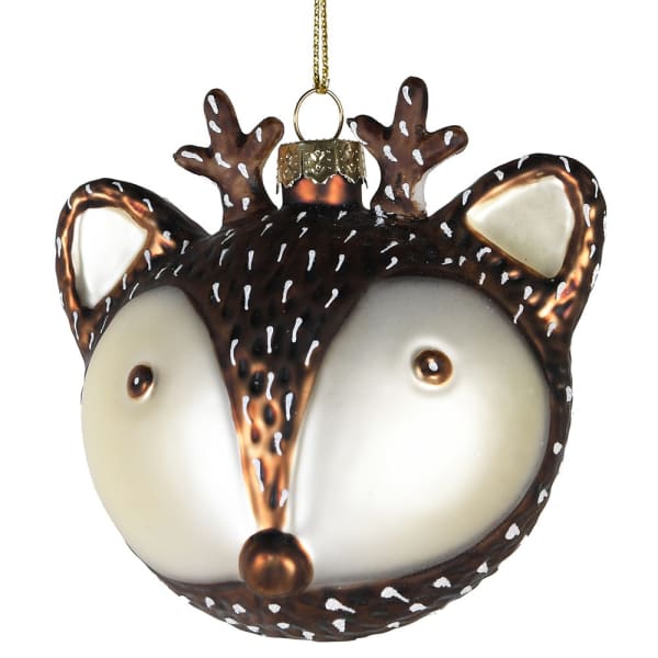 Glass deer head bauble Christmas Decoration - WowCornwall