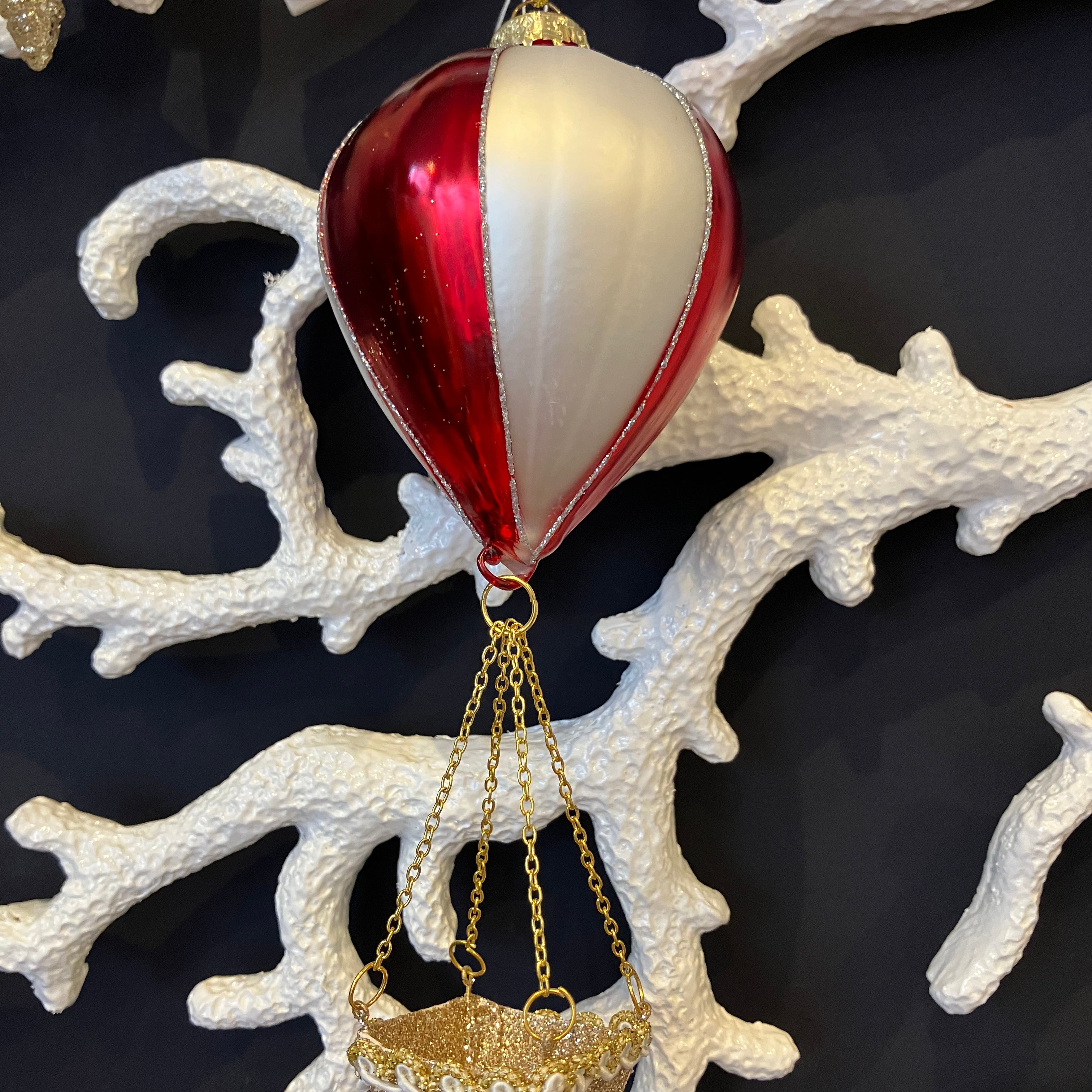Red/White Balloon Bauble Decoration - WowCornwall