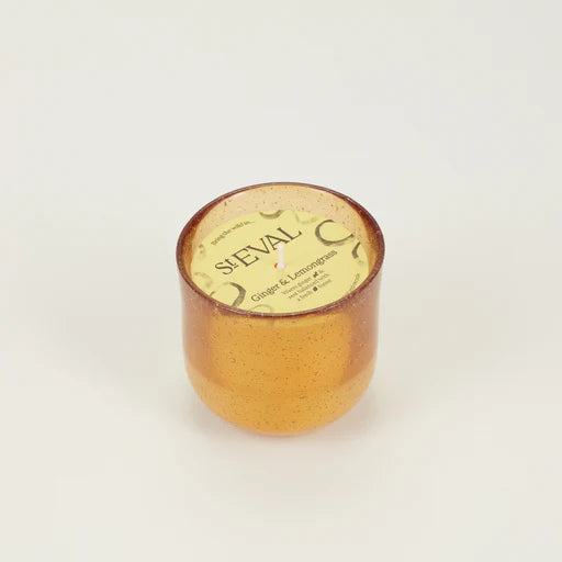 Ginger & Lemongrass, Sea Garden Glass Candle - WowCornwall