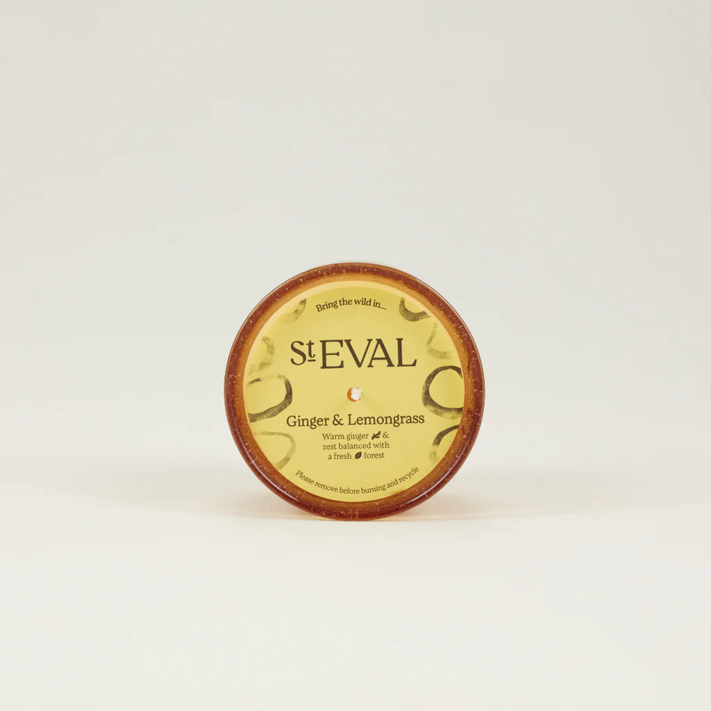 Ginger & Lemongrass, Sea Garden Glass Candle - WowCornwall