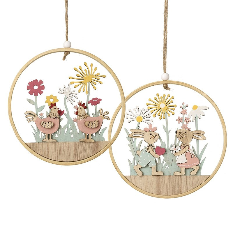 Rabbit And Chicken Cut Out Hanger Mix - WowCornwall