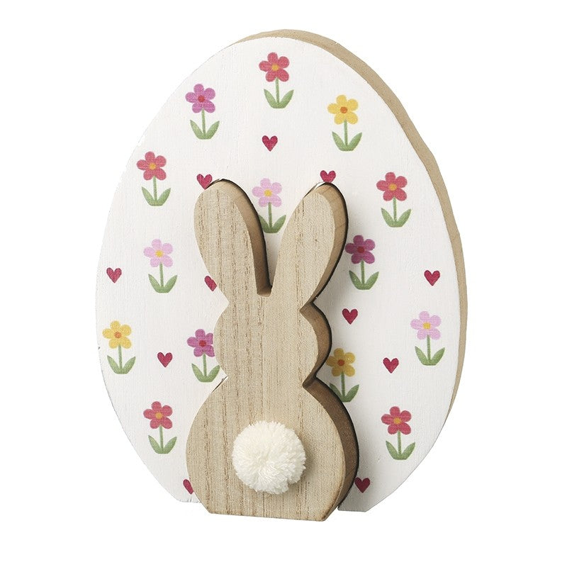 Wooden Egg And Rabbit Decoration - WowCornwall