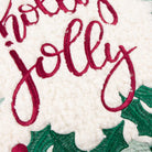 Holly Wreath Embroidered Cushion - WowCornwall