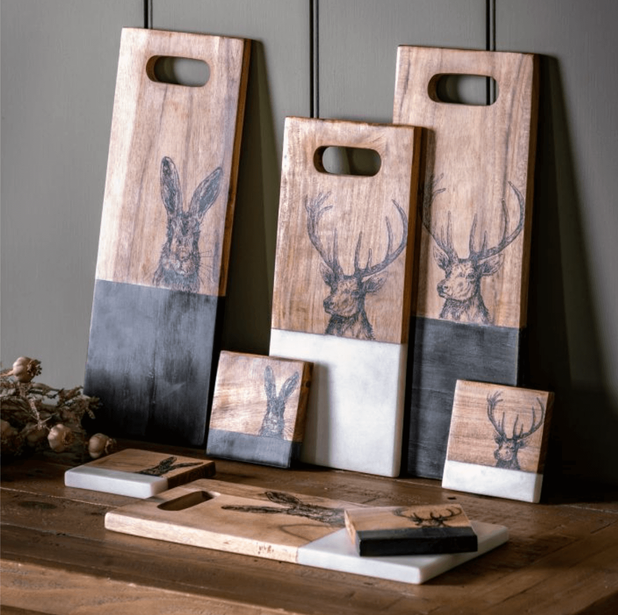 Hare Board Large Black Marble - WowCornwall