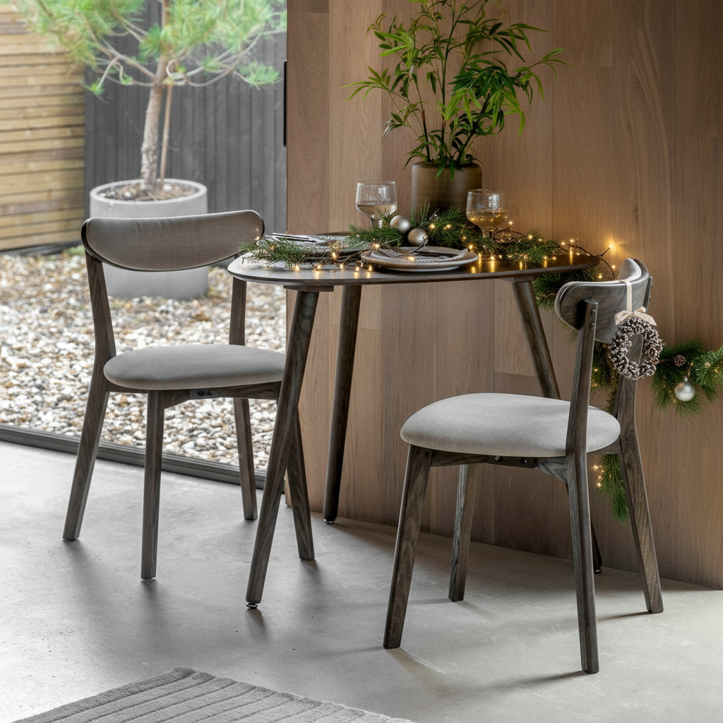 Hatfield Dining Table Smoked 800x900x750mm - WowCornwall