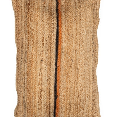 Jaffa Orange Stripe Jute Cushion - WowCornwall