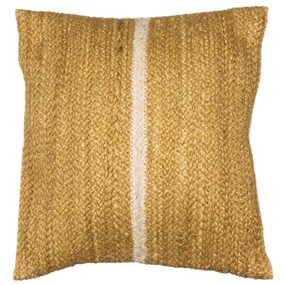 Butter Cream Stripe Jute Cushion - WowCornwall
