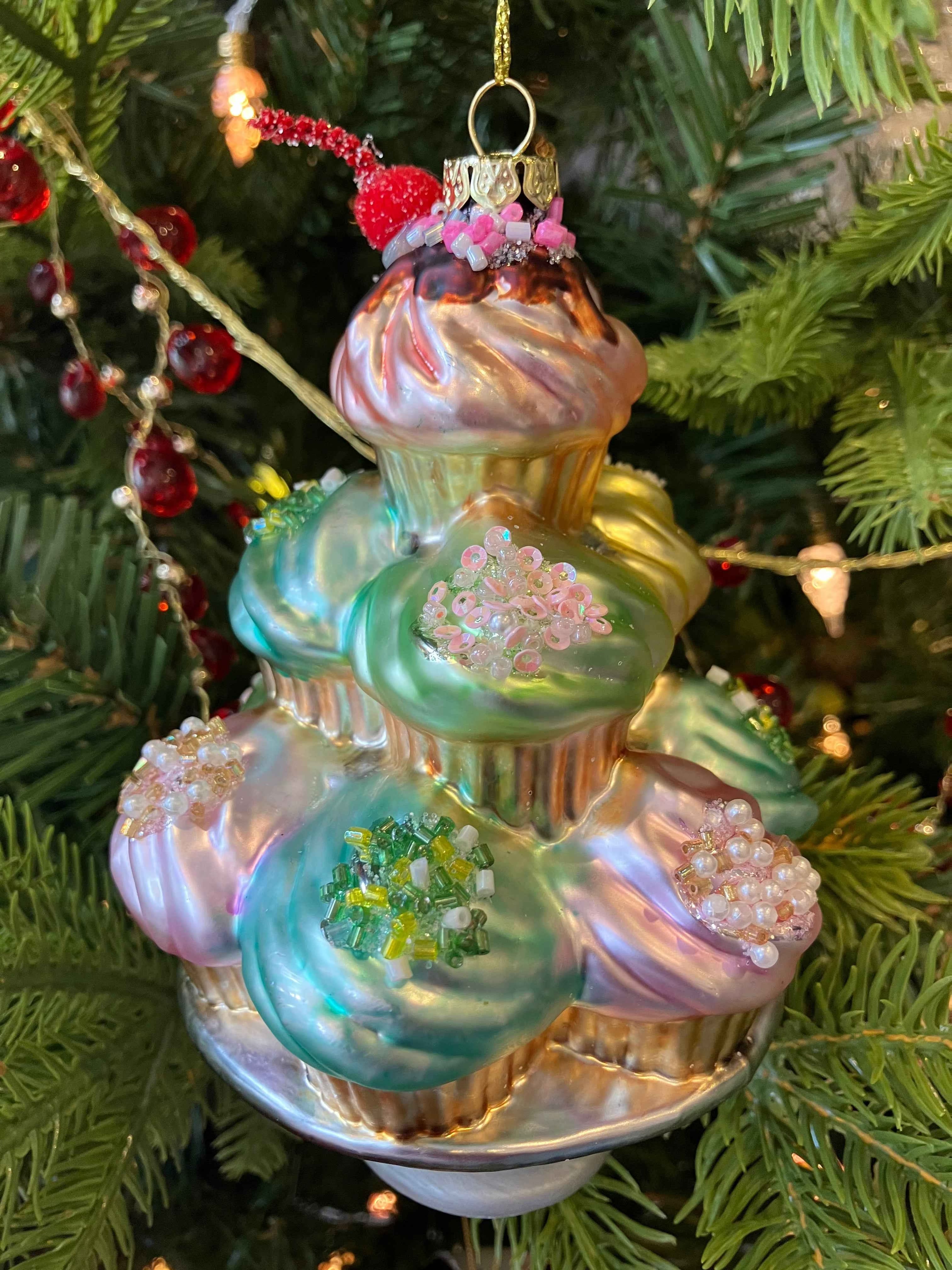Mixed Extravagant Cupcake Bauble Decoration