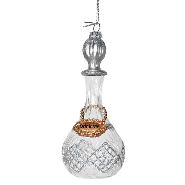 Clear Drink Me Bottle Bauble Decoration