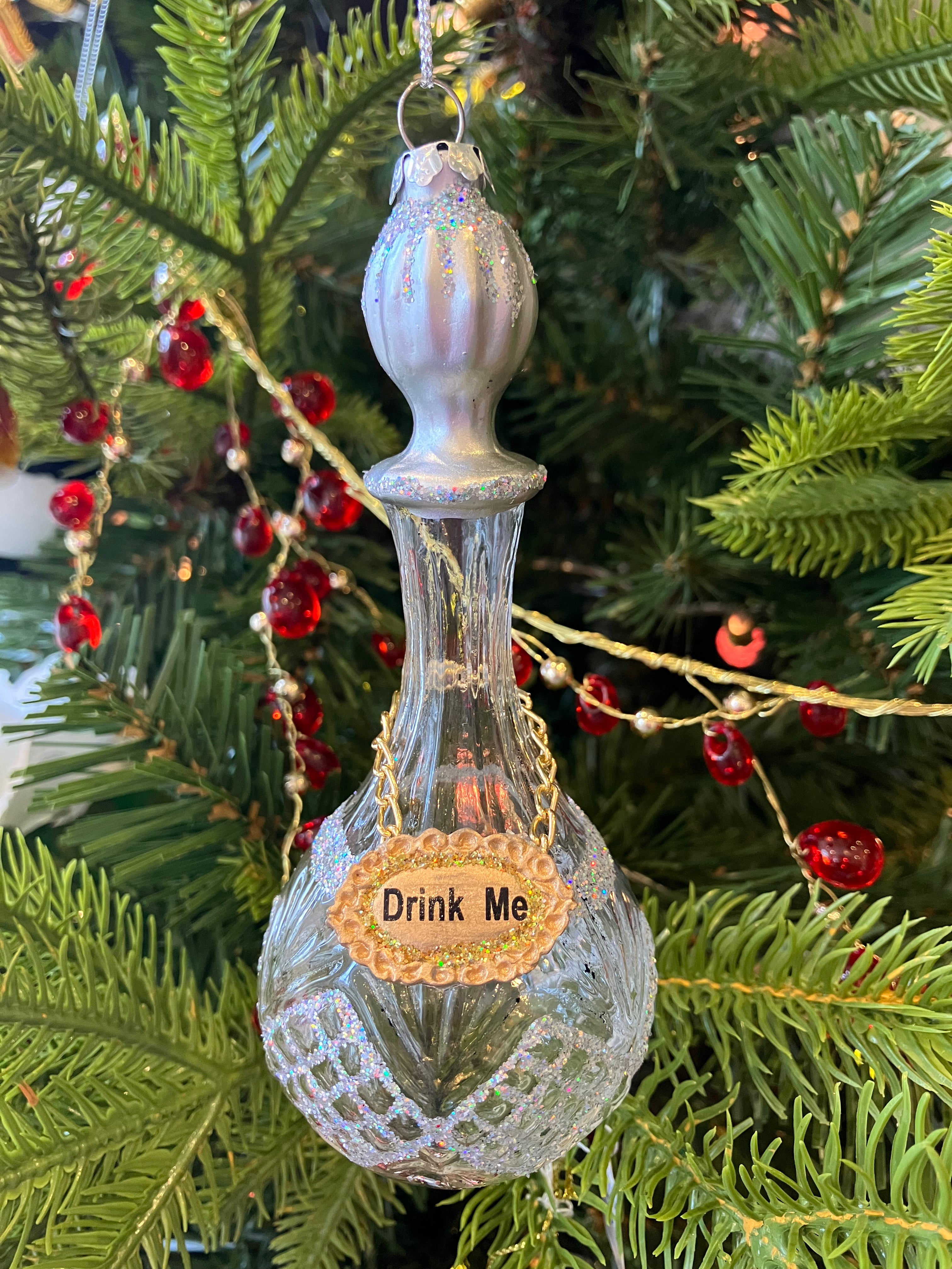Clear Drink Me Bottle Bauble Decoration - WowCornwall