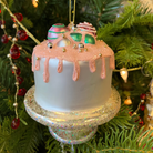 White/Pink Frosting Drip Cake Decoration
