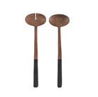 Lena Salad Servers Dark Brown (Set of 2) - WowCornwall