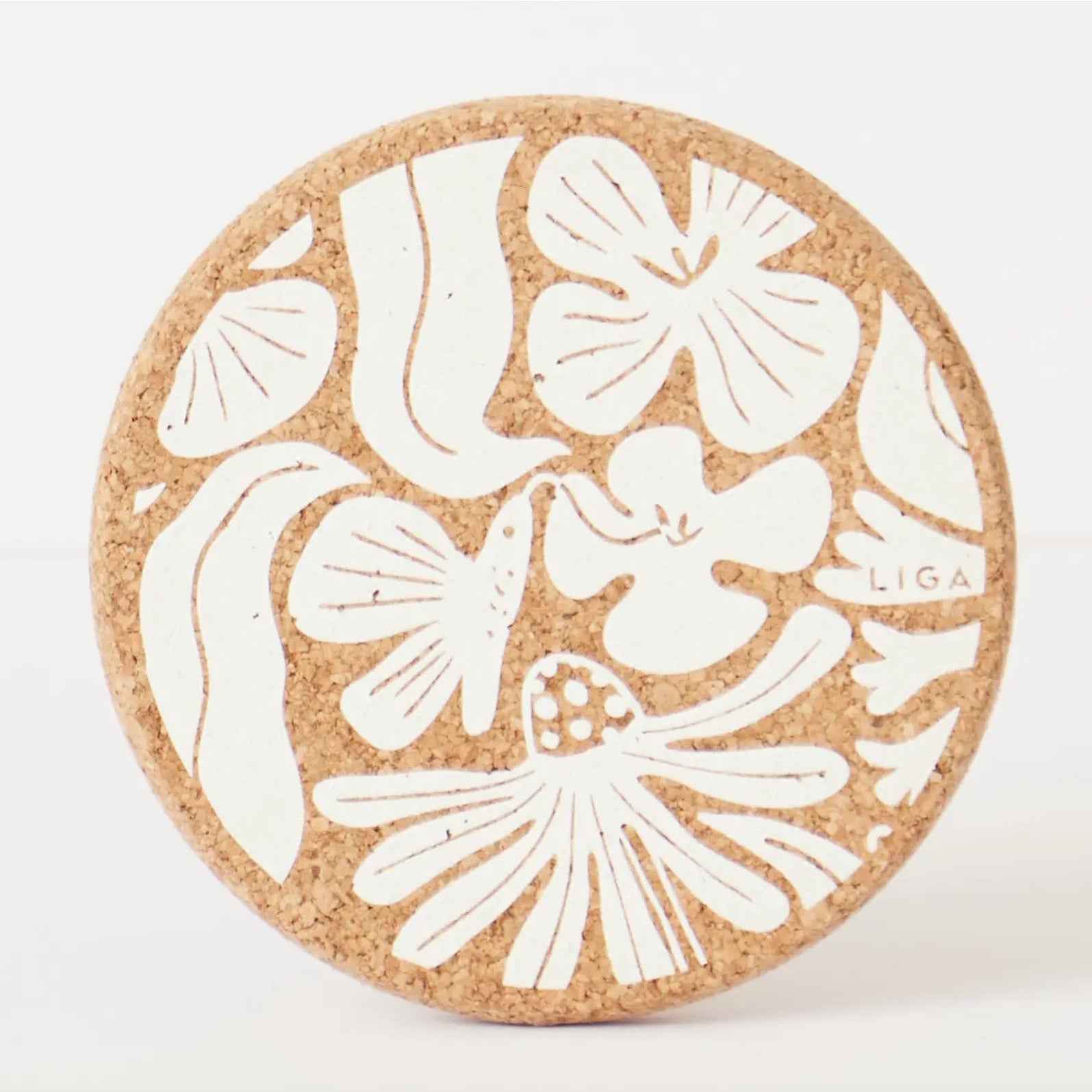Flora Organic Cork Coasters - Set of 4