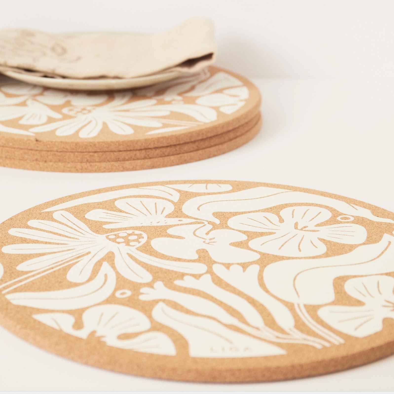 Flora Organic Cork Placemats - Set of 4