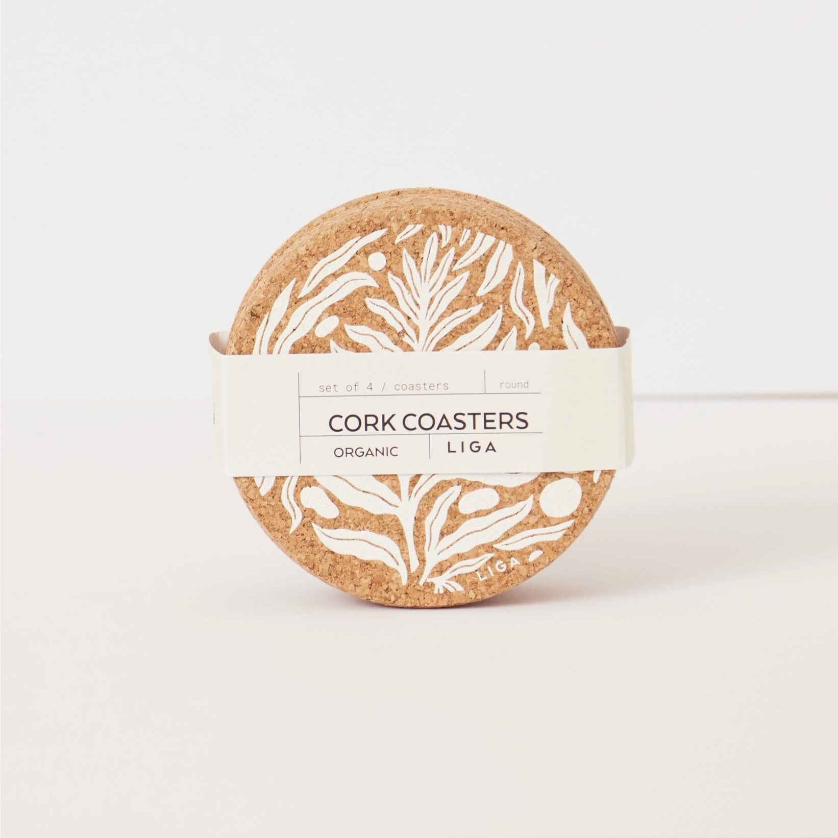 Phytophillia Organic Cork Coasters - Set of 4