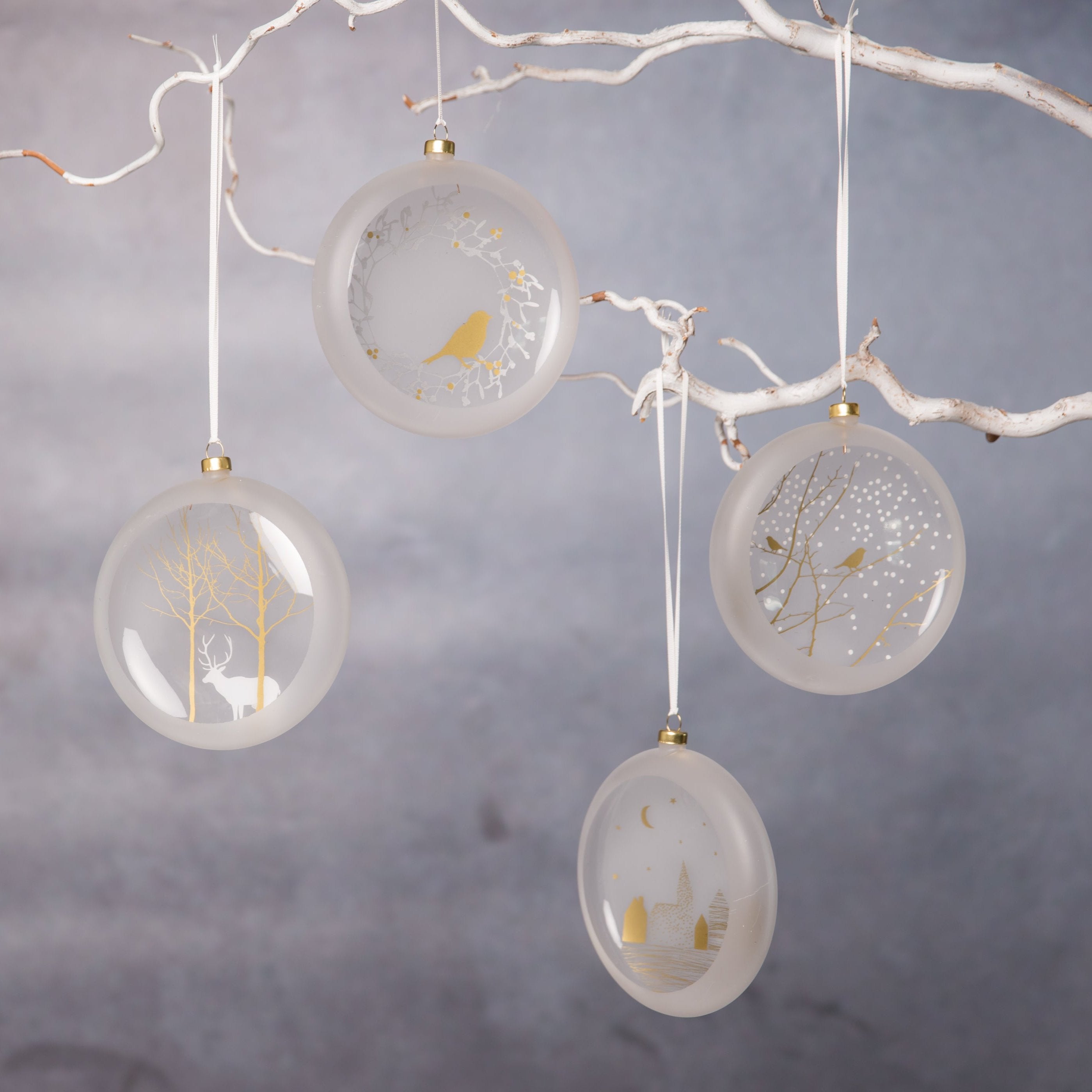 Frosted Glass Bauble Bird by Rader - WowCornwall