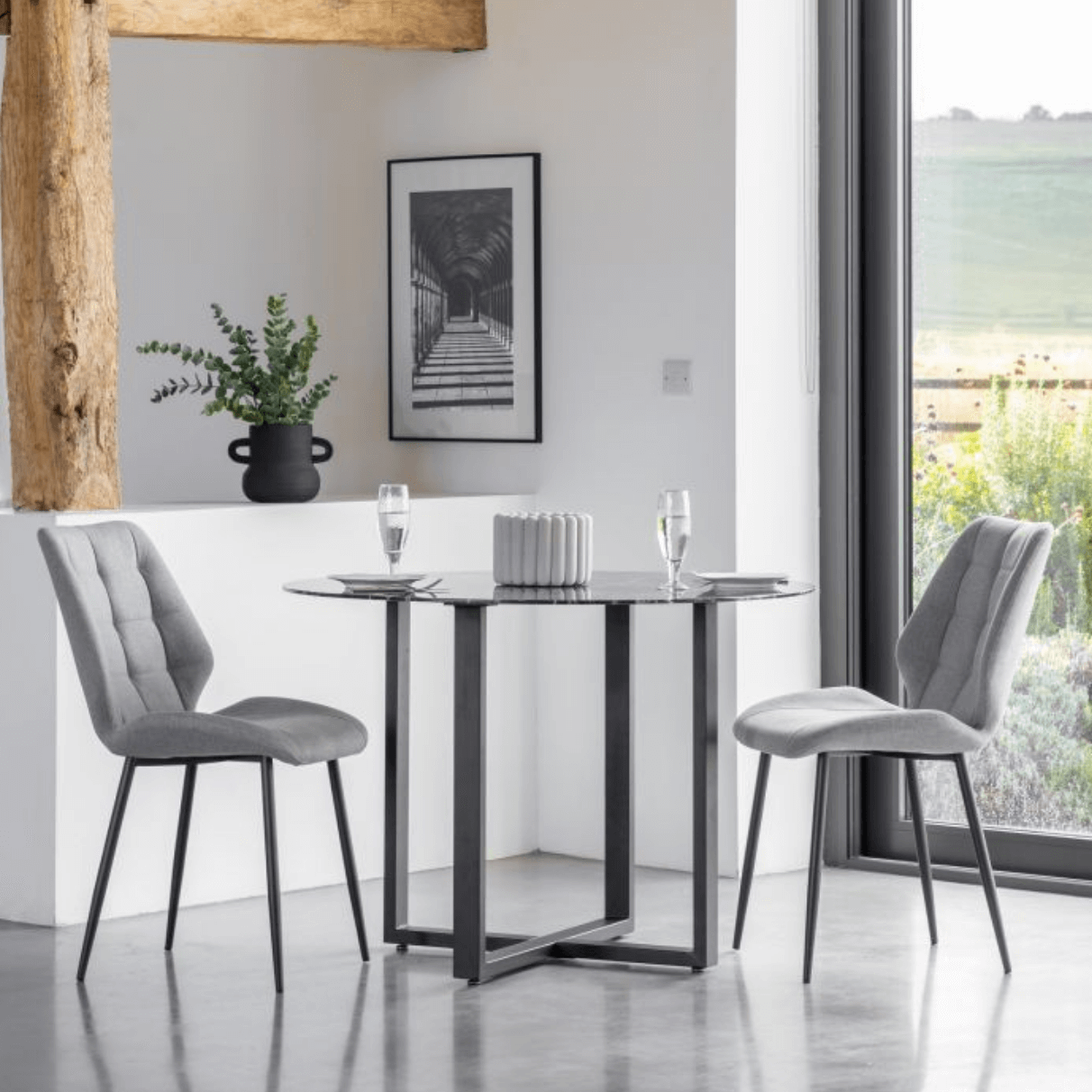 Manford Dining Chair Light Grey (2pk) - WowCornwall