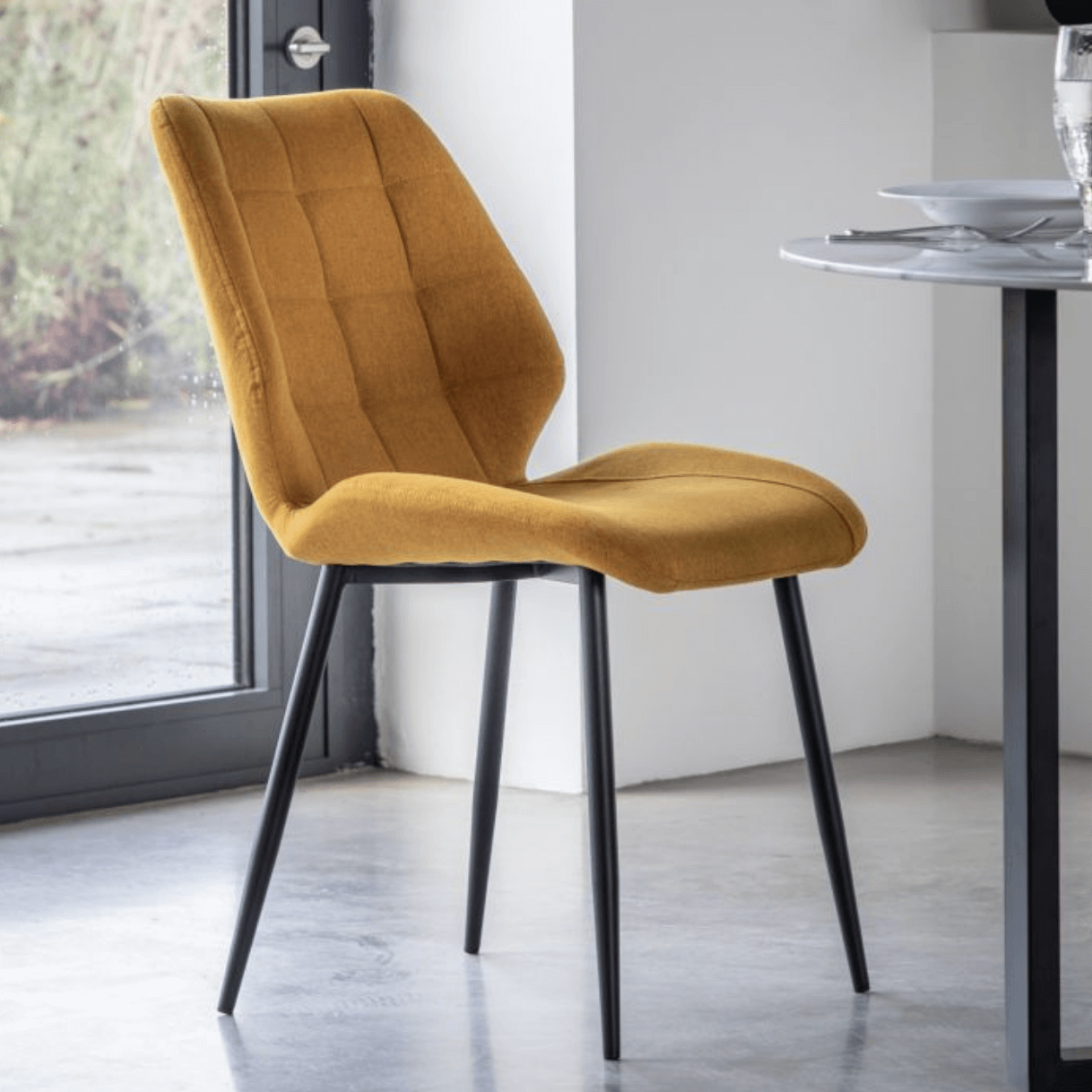 Manford Dining Chair Saffron (2pk) - WowCornwall
