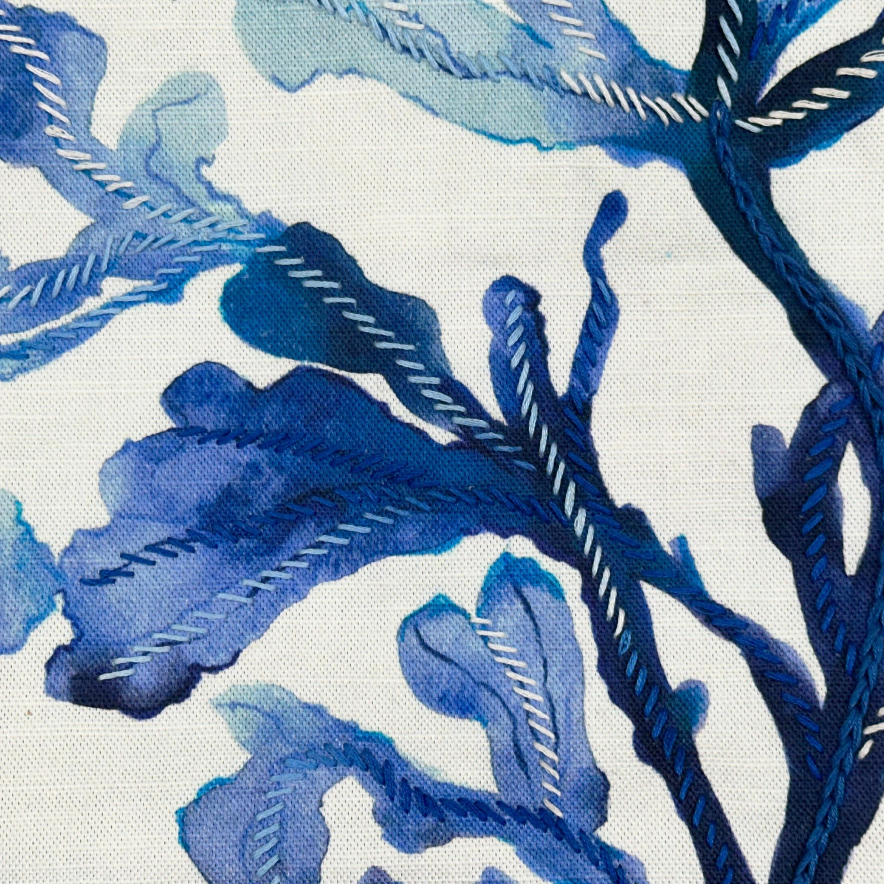 Marina Coral Cushion - Indigo - WowCornwall