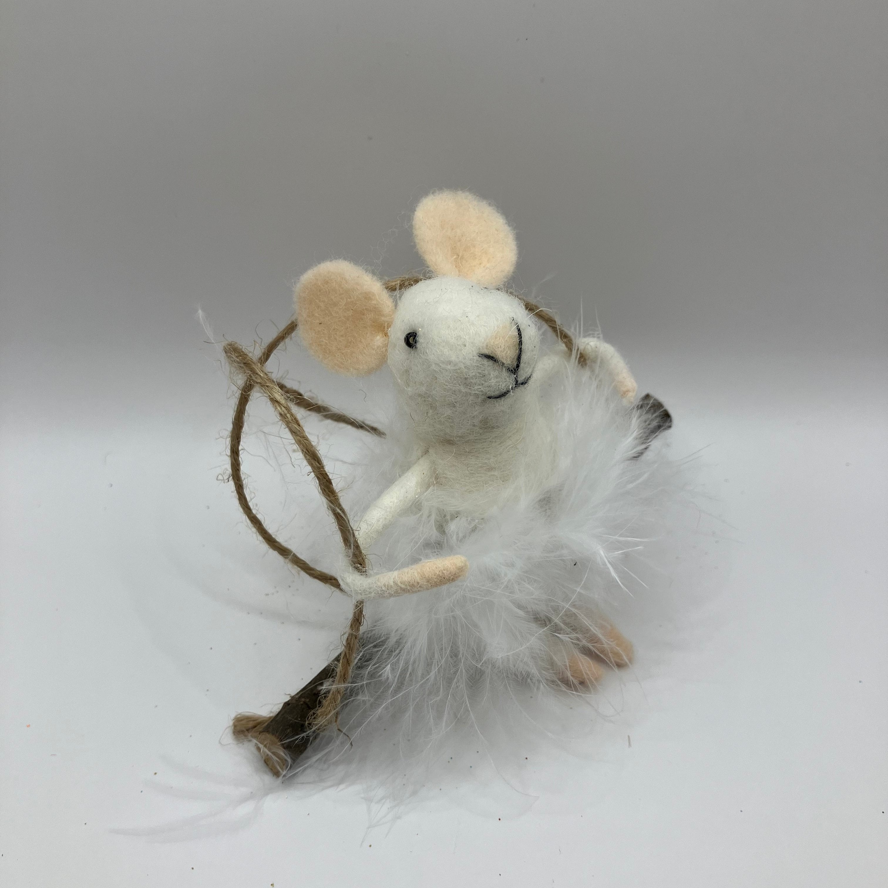 Matilda mouse on swing Christmas Decoration - WowCornwall