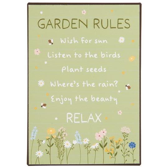 Metal sign Garden Rules - WowCornwall