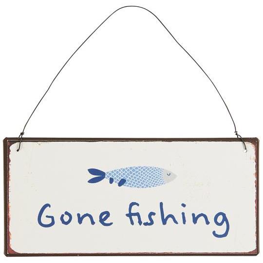 Metal sign Gone fishing - WowCornwall
