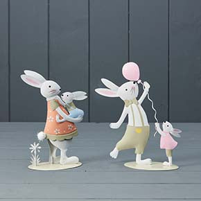 Mixed Metal Rabbits (19cm)