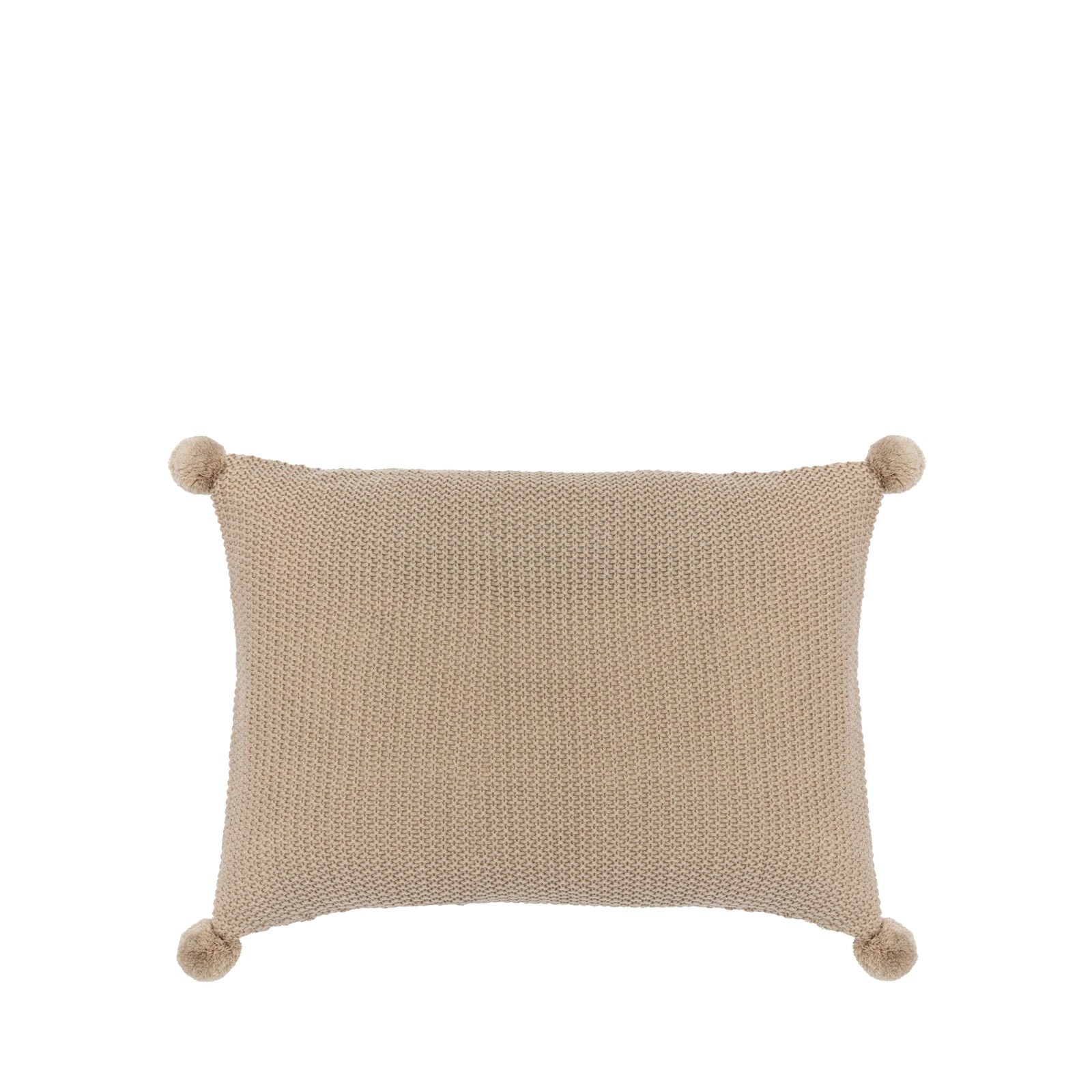 Moss Stitch PomPom Cushion Cover Natural