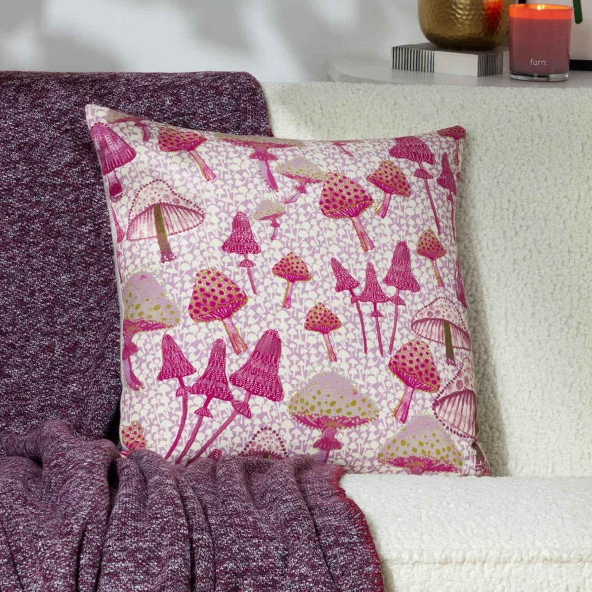 Mushroom Fields Cushions - Lilac