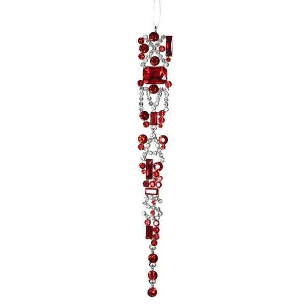 Red/Clear Gem Icicle Decoration