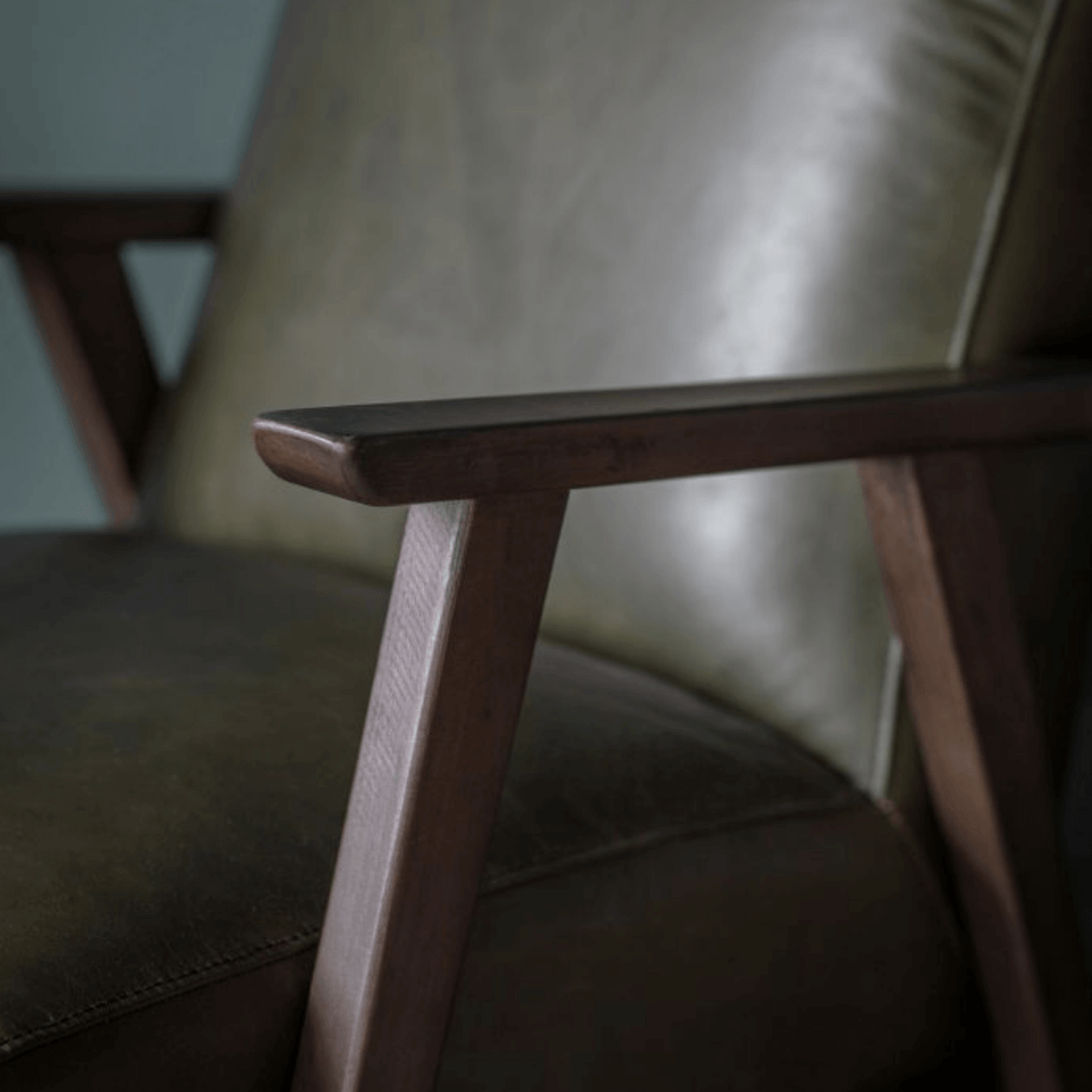 Neyland Armchair Heritage Green Leather - WowCornwall