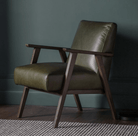 Neyland Armchair Heritage Green Leather - WowCornwall