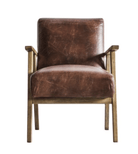 Neyland Armchair Vintage Brown Leather - WowCornwall