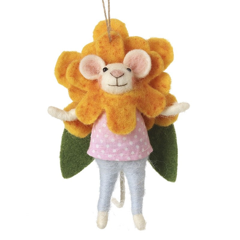 Hanging Mouse Dressed In Yellow Flower - WowCornwall