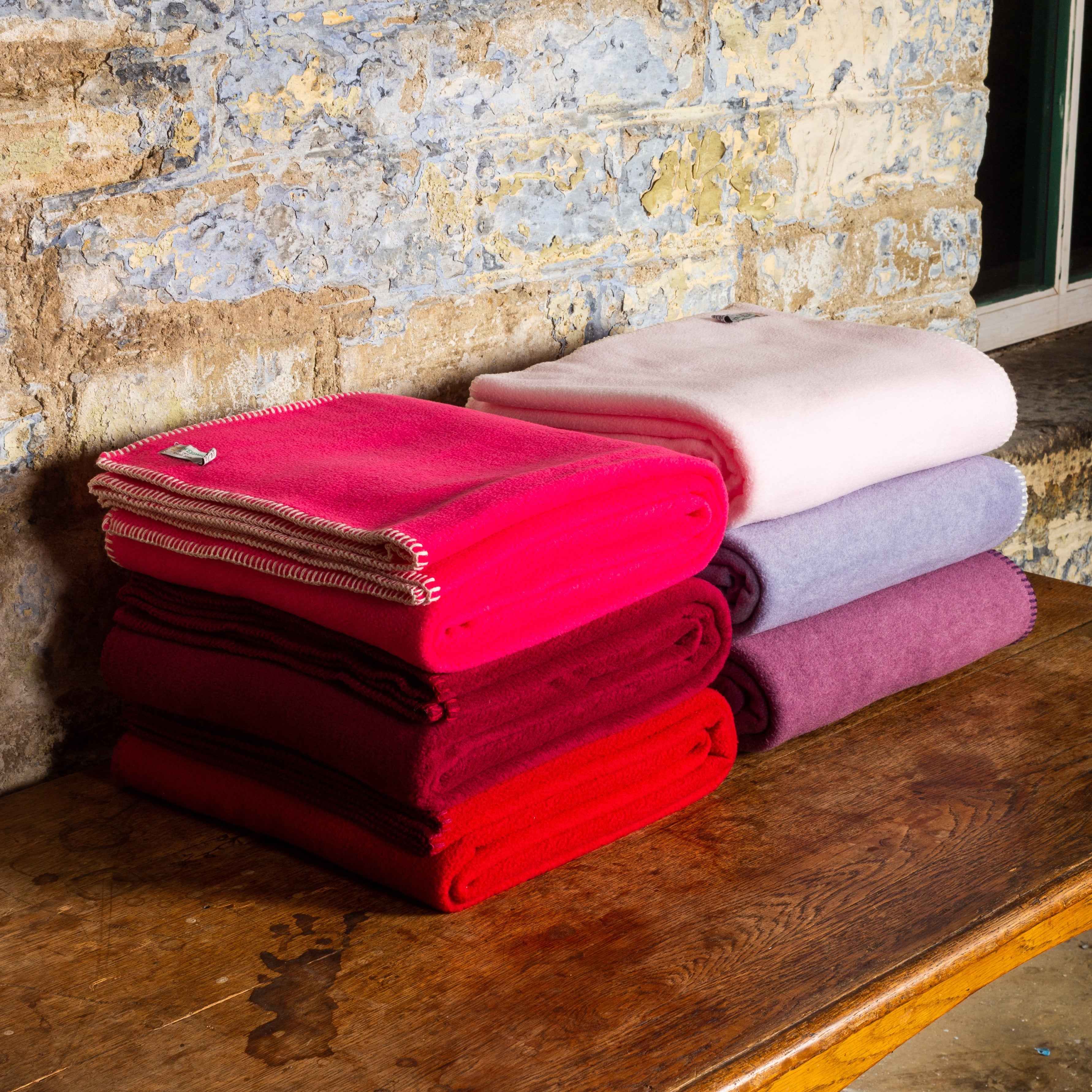 Tweedmill Fleece Throw in Plum, Wine, Red or Pastel Pink