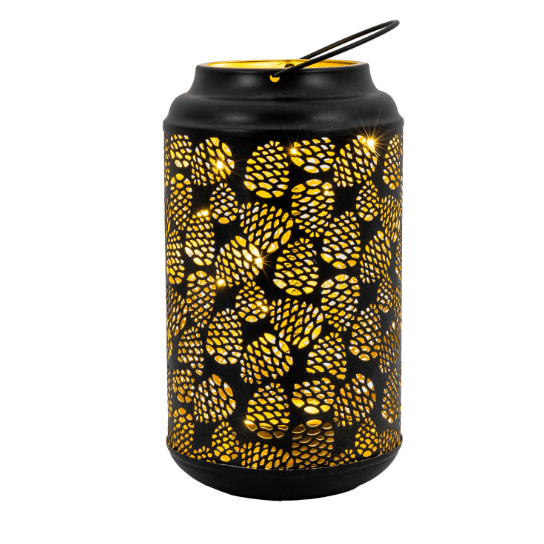 Pinecone Lantern LED Black - WowCornwall