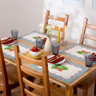 Strawberry Stripes Set of 4 Indoor / Outdoor Placemats Candy Cane - WowCornwall