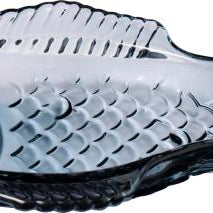 Platter fish-shaped dark blue glass, two sizes - WowCornwall